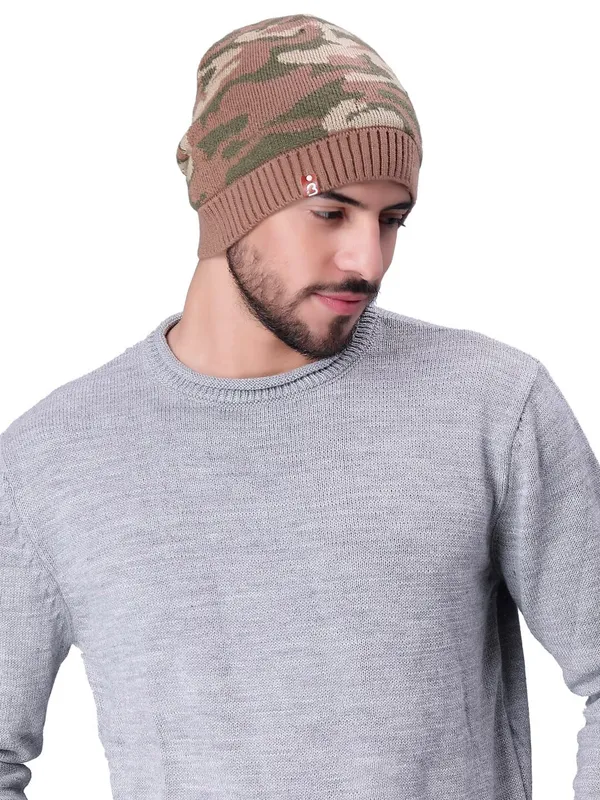 Army_&_Brown_Woolen_Cap_For_Unisex