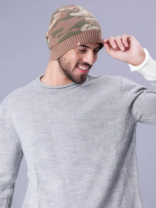 Army_&_Brown_Woolen_Cap_For_Unisex