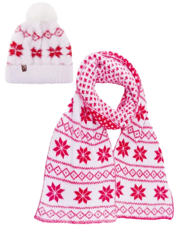 White_&_Pink_Woolen_Cap_For_Women