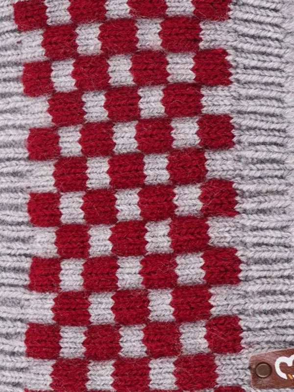 Grey_&_Red_Woolen_Earwarmer_For_Unisex