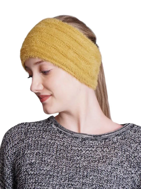 Yellow_Woolen_Earwarmer_For_Women