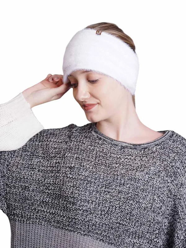 White_Woolen_Earwarmer_For_Women