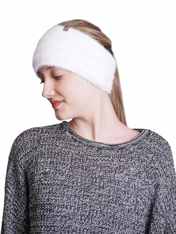 White_Woolen_Earwarmer_For_Women
