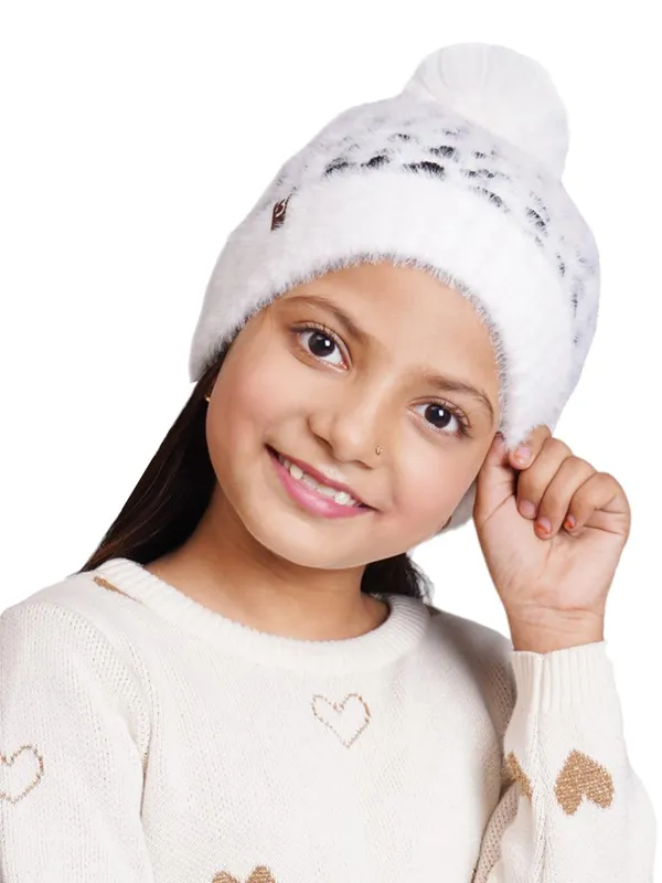 White_Woolen_Cap_For_Girls