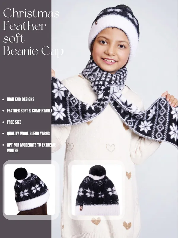 White_&_Blue_Woolen_Cap_For_Girls