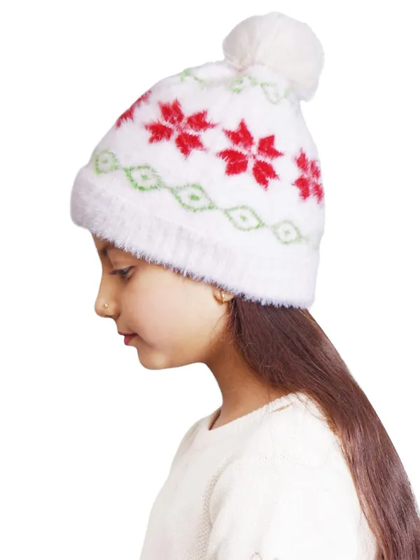 White_Woolen_Cap_For_Girls