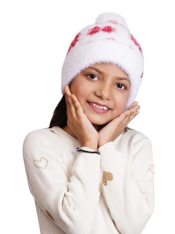 White_Woolen_Cap_For_Girls