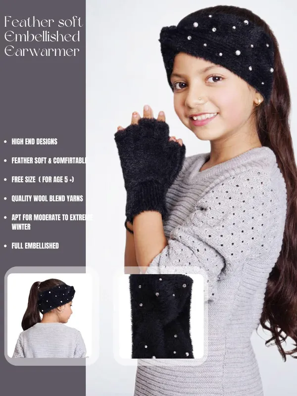 Black_Woolen_Earwarmer_For_Girls