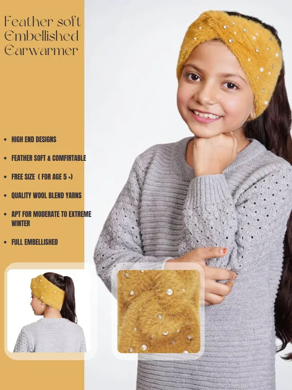 Yellow_Woolen_Earwarmer_For_Girls