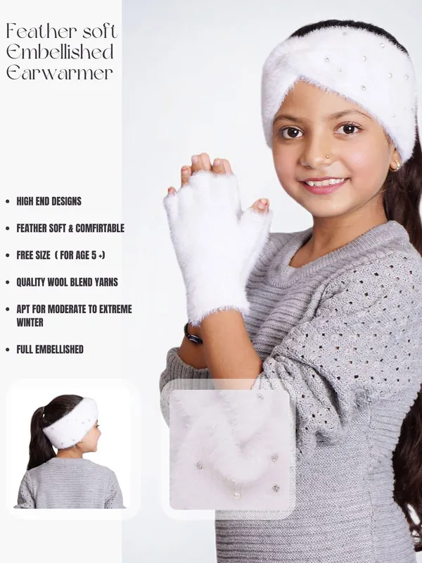 White_Woolen_Earwarmer_For_Women