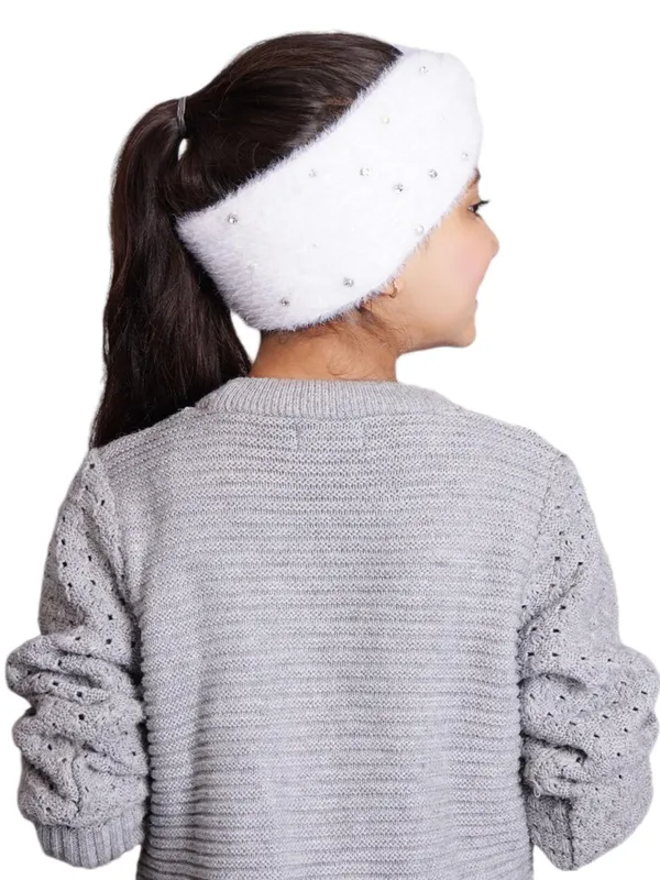 White_Woolen_Earwarmer_For_Women