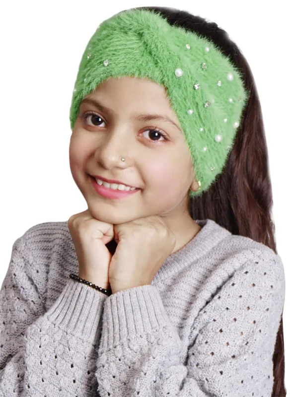 Green_Woolen_Earwarmer_For_Girls