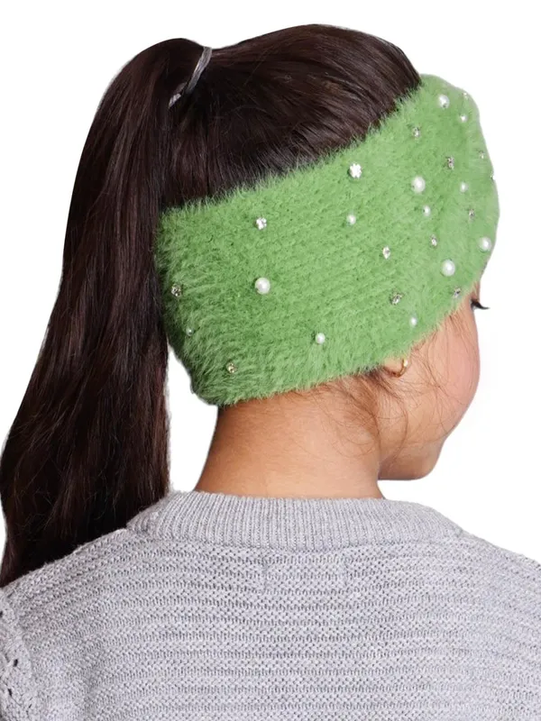 Green_Woolen_Earwarmer_For_Girls