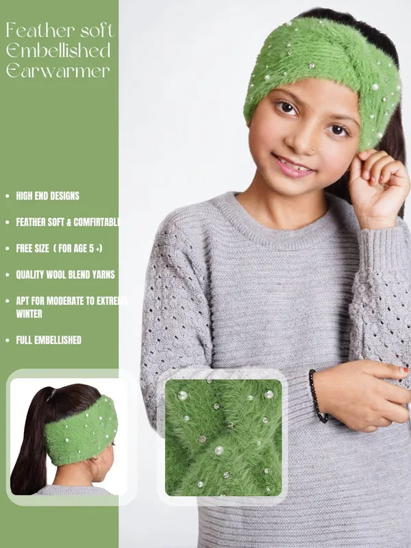 Green_Woolen_Earwarmer_For_Girls