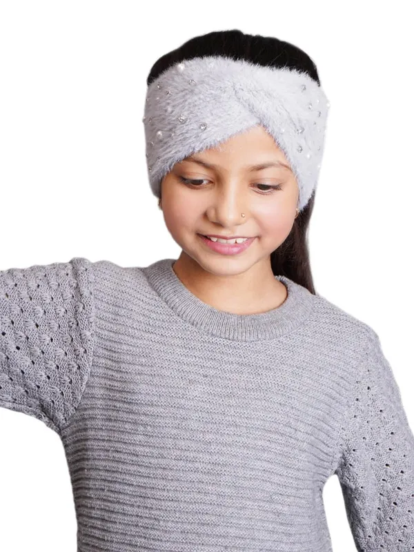 Grey_Woolen_Earwarmer_For_Girls