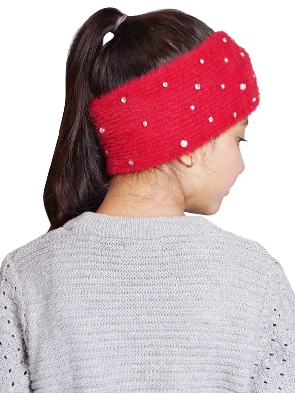 Red_Woolen_Earwarmer_For_Girls