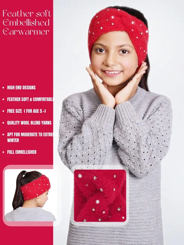 Red_Woolen_Earwarmer_For_Girls