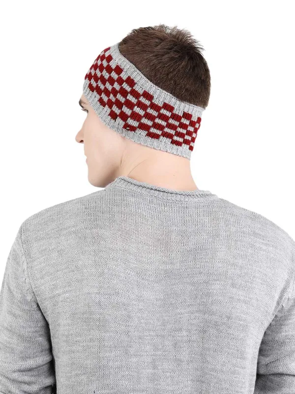 Maroon_&_Grey_Woolen_Earwarmer_For_Men