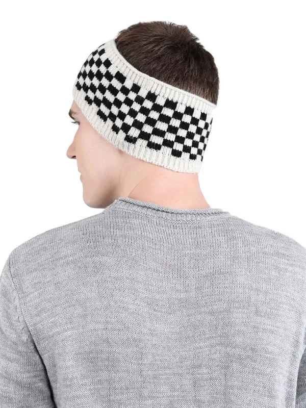 White_&_Black_Woolen_Earwarmer_For_Men