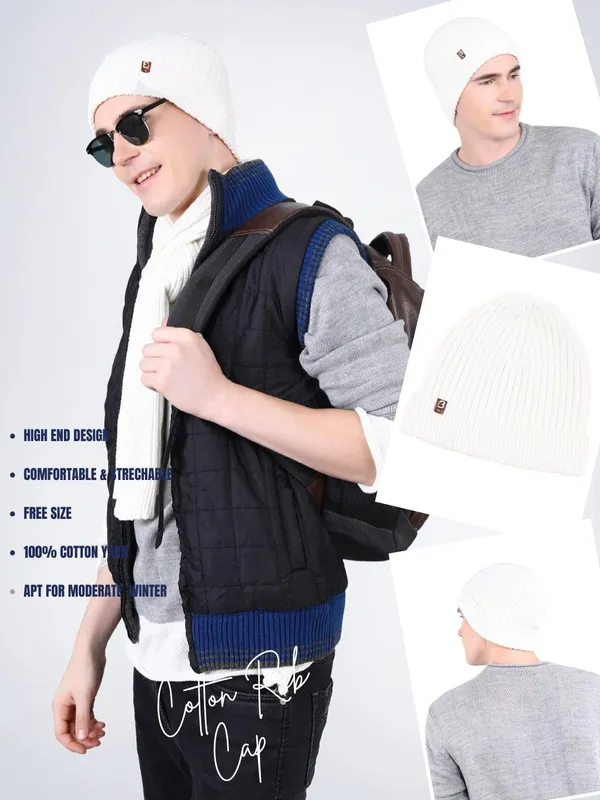 White_Woolen_Cap_For_Unisex