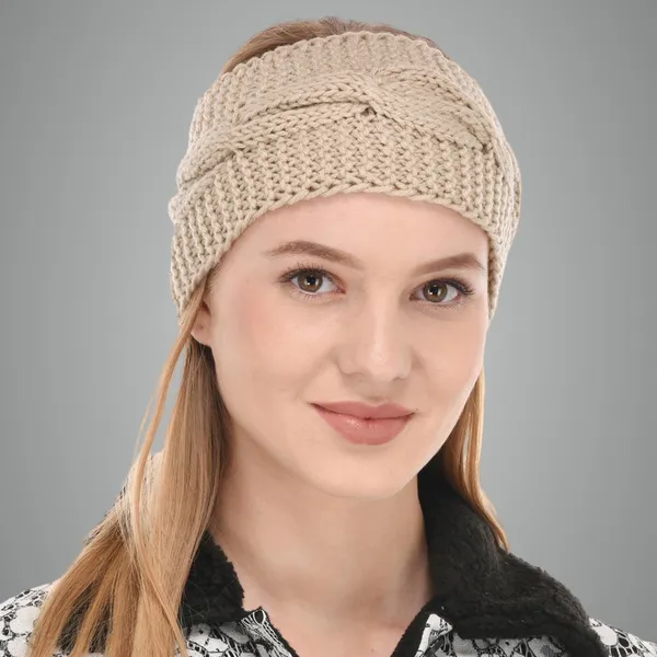 Beige_Woolen_Headband_For_Women