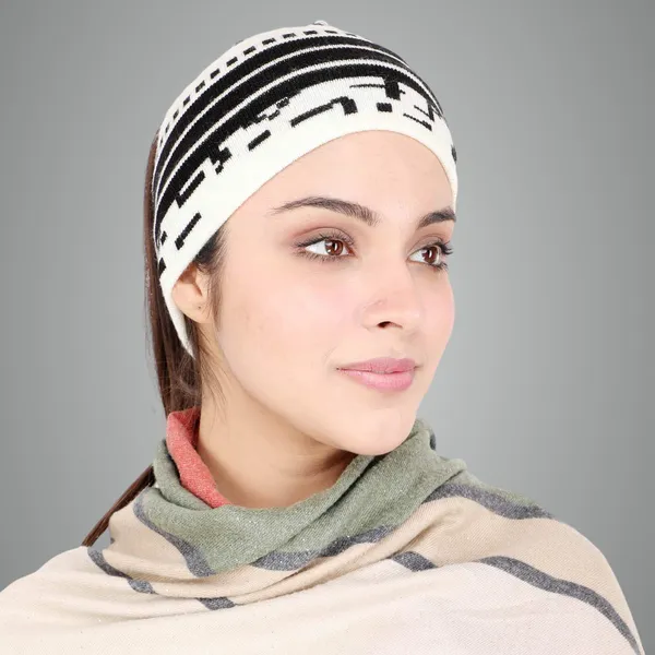 Black_&_White_Woolen_Earwarmer_For_Unisex