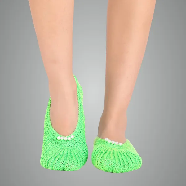 Fluorescent_Green_Woolen_Socks_For_Women