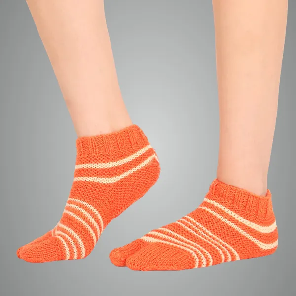 Orange_Woolen_Socks_For_Women