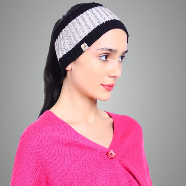 Grey_&_Black_Woolen_Cap_For_Women