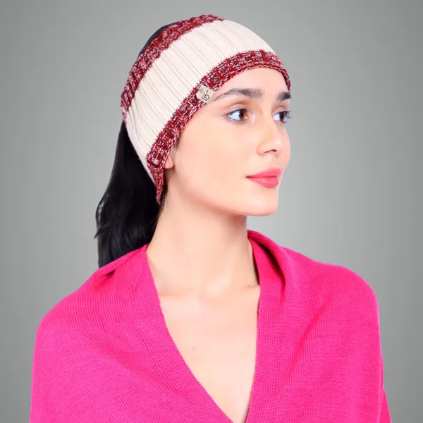 Cream_Woolen_Headband_For_Women