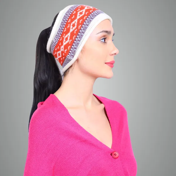 White_&_Red_Woolen_Headband_For_Women