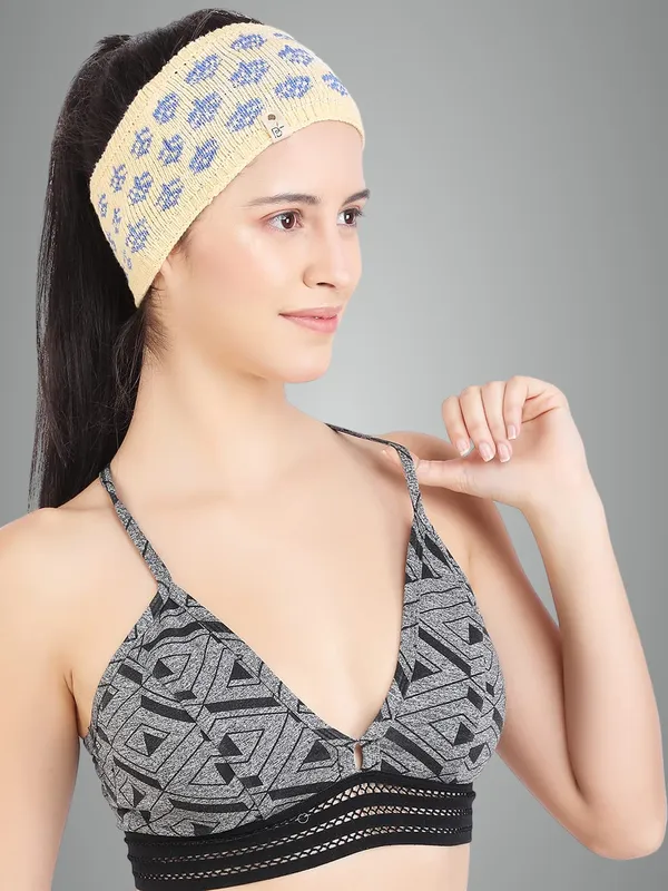 Cream_&_Grey_Woolen_Headband_For_Women