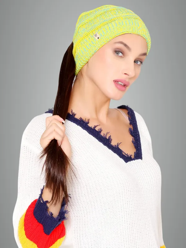 Lime_Woolen_Cap_For_Women