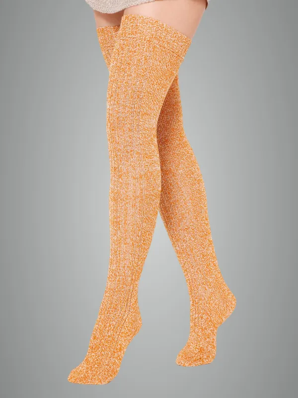 Orange_Woolen_Socks_For_Women