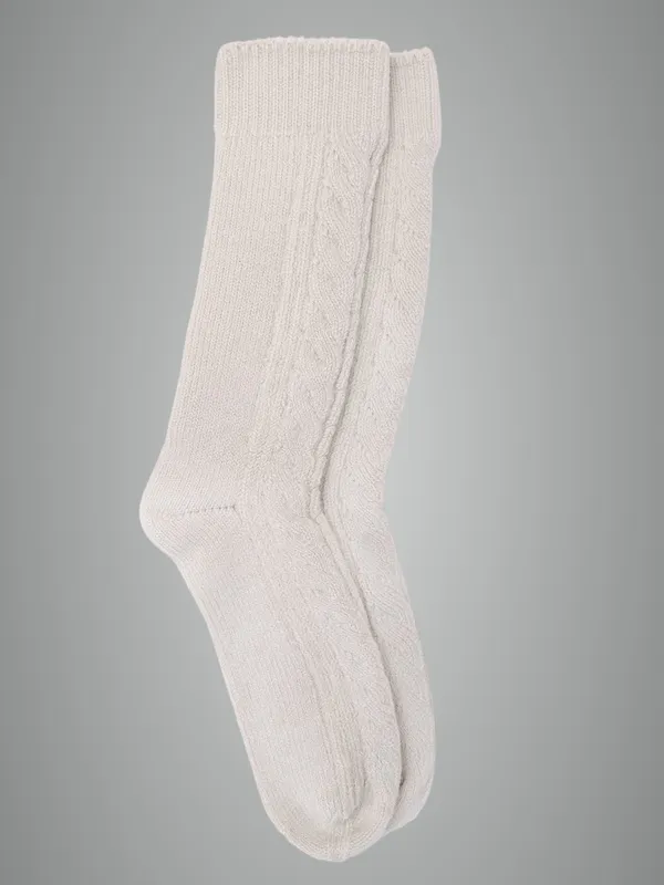 Cream_Woolen_Socks_For_Women