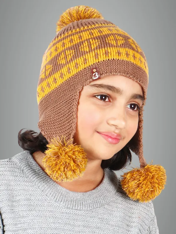 Brown_&_Yellow_Woolen_Cap_For_Unisex
