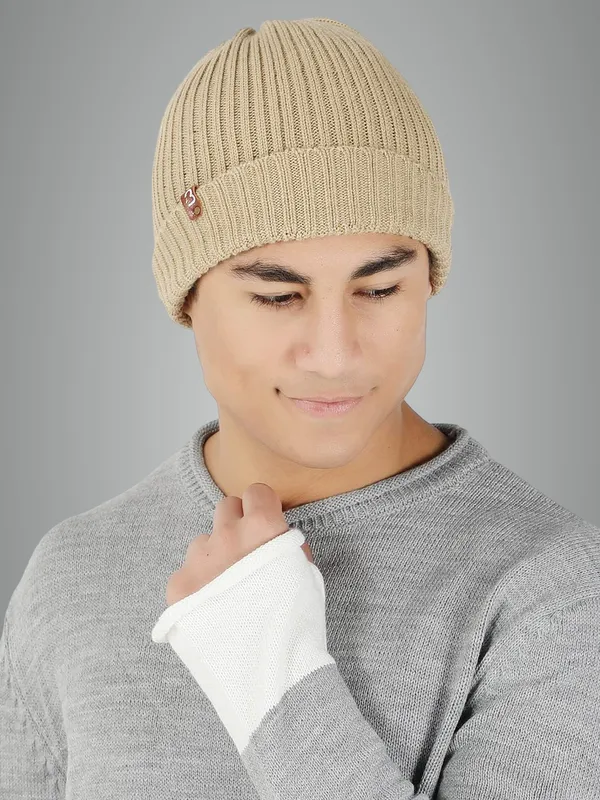 Beige_Woolen_Cap_For_Men