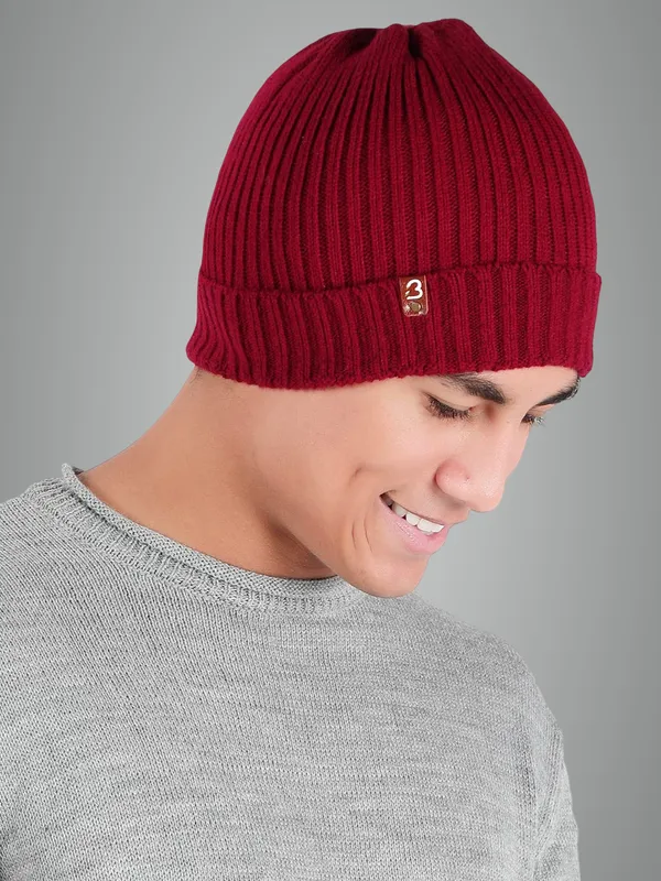 Maroon_Woolen_Cap_For_Men