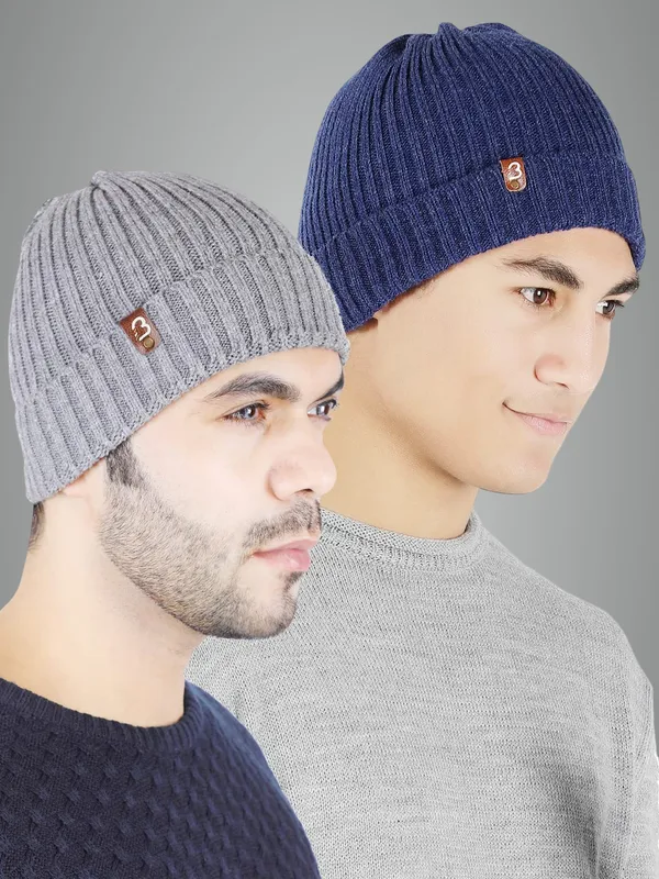 Grey_&_Blue_Woolen_Cap_For_Men