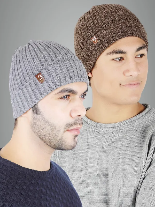 Brown_&_Grey_Woolen_Cap_For_Men