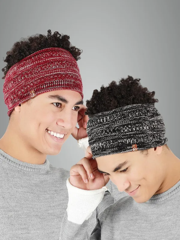 Black_&_Maroon_Woolen_Earwarmer_For_Men