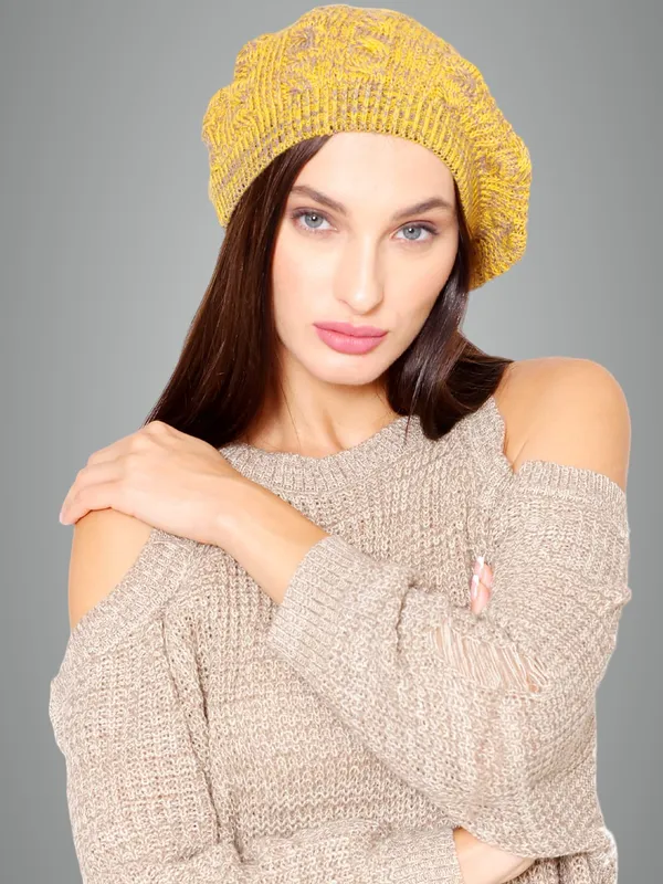 Yellow_Woolen_Cap_For_Women