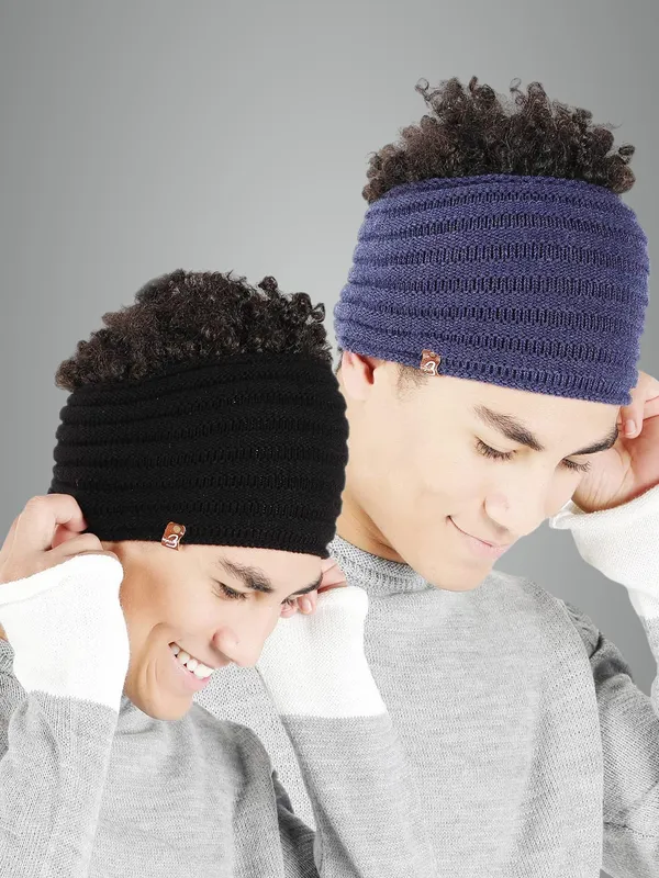 Black_&_Blue_Woolen_Earwarmer_For_Unisex_(Pack_Of_2)