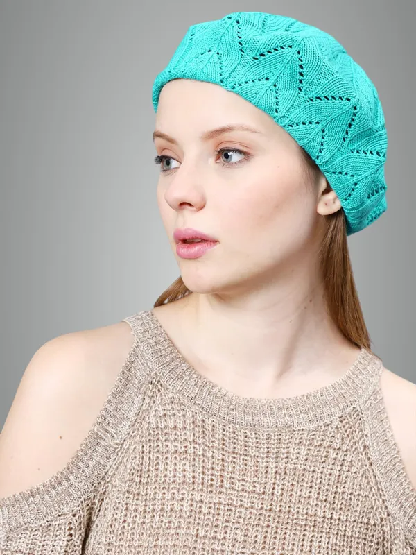 Turquoise_Woolen_Cap_For_Women