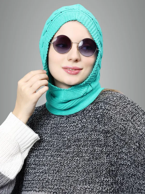 Turquoise_Woolen_Cap_For_Women