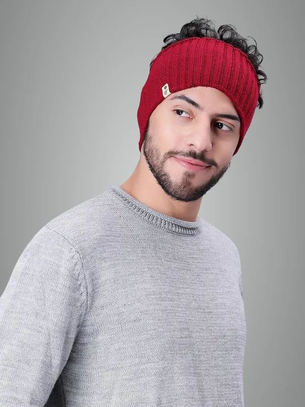 Maroon_Woolen_Earwarmer_For_Unisex
