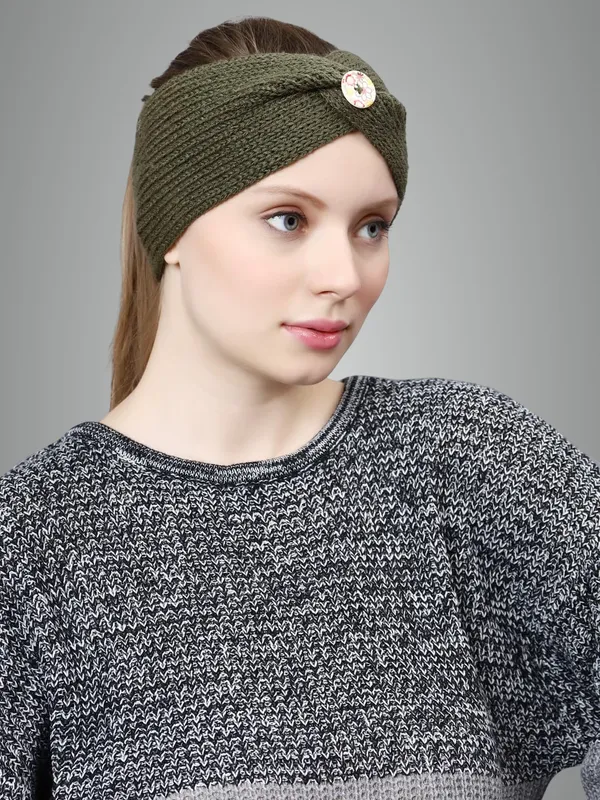 Olive_Woolen_Earwarmer_For_Women