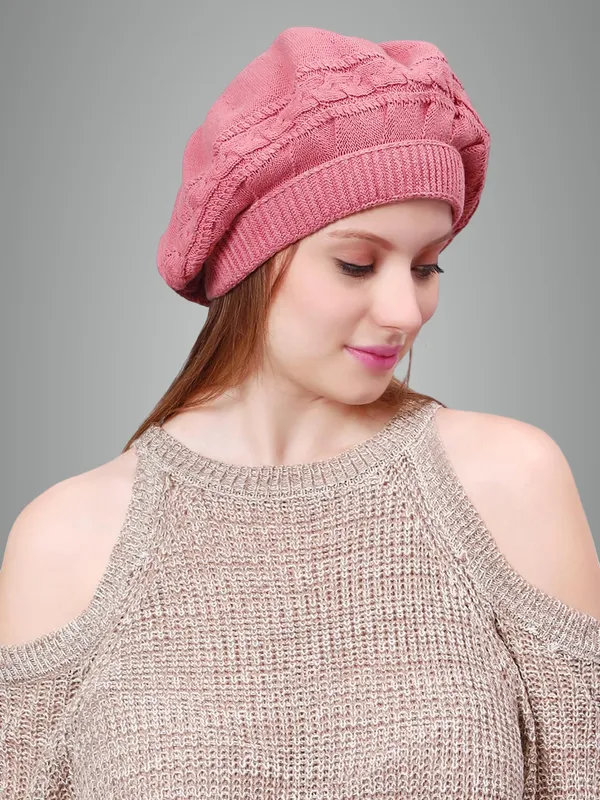 Pink_Woolen_Cap_For_Women