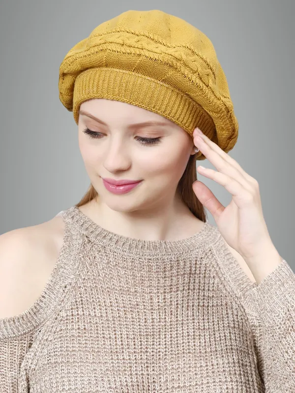 Yellow_Woolen_Cap_For_Women