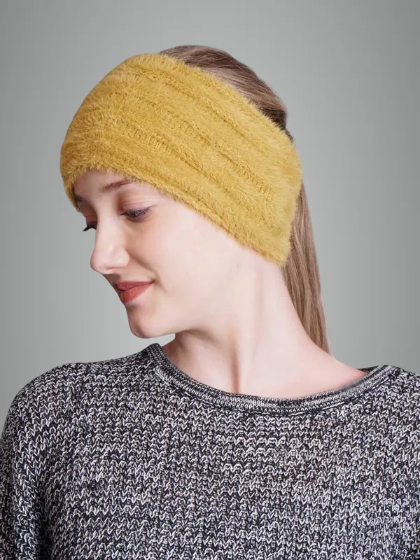 Yellow_Woolen_Earwarmer_For_Women